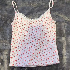 flowered lace tank